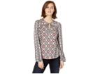 Lucky Brand Printed Top With Tassels (multi) Women's Clothing