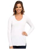 Mod-o-doc Supreme Jersey Long Sleeve Pintuck Hooded Tunic (white) Women's T Shirt