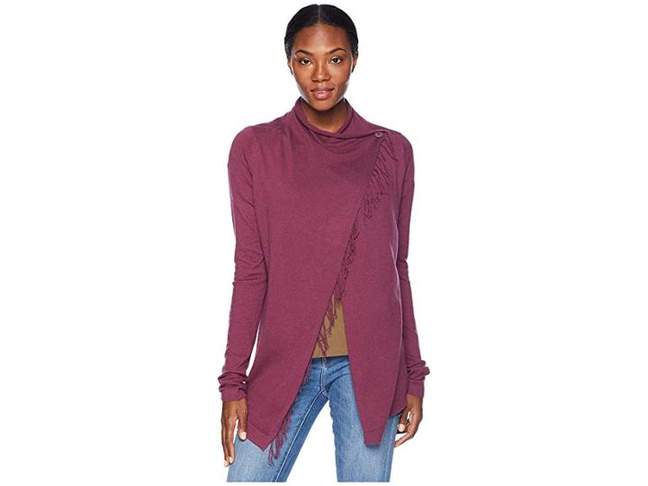 Aventura Clothing Anya Wrap Cardi (prune) Women's Sweater