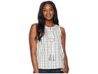 Two By Vince Camuto Sleeveless Lace-up Jacquard Stripe Blouse (new Ivory) Women's Blouse