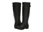 Joules Tall Welly Print (black Raindrops Rubber) Women's Rain Boots