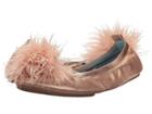 Yosi Samra Marry Me Marabou (rose Gold Leather/pom) Women's Flat Shoes