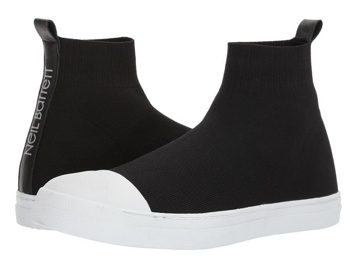 Neil Barrett Tech Knit Skater High Top Sneaker (black/white) Men's Shoes