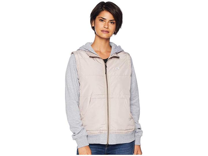 Rvca Eternal Quilted Fleece Jacket (pavement) Women's Sweatshirt