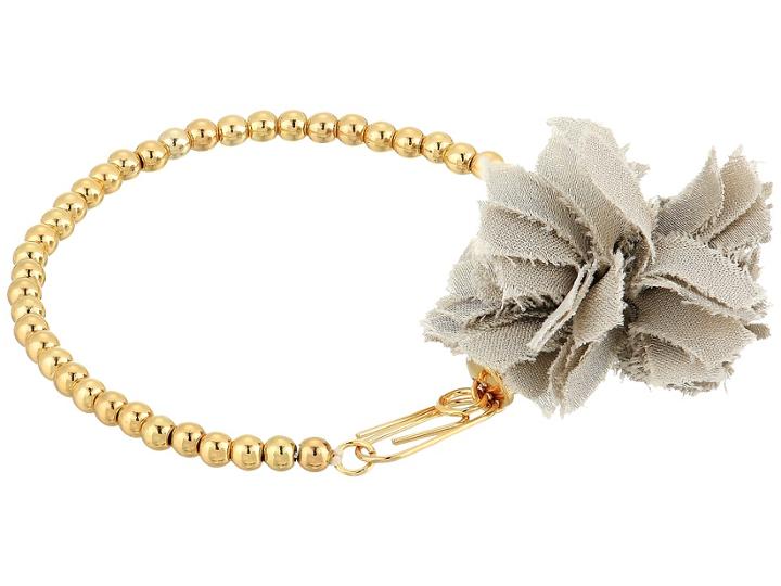 French Connection Beaded Line Pom Pom Bracelet (gold) Bracelet