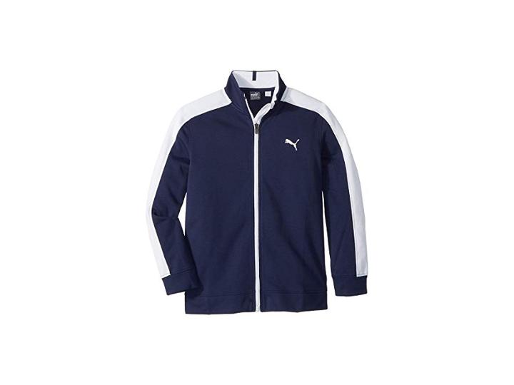Puma Golf Kids Heritage Track Jacket Jr (big Kids) (peacoat) Boy's Coat