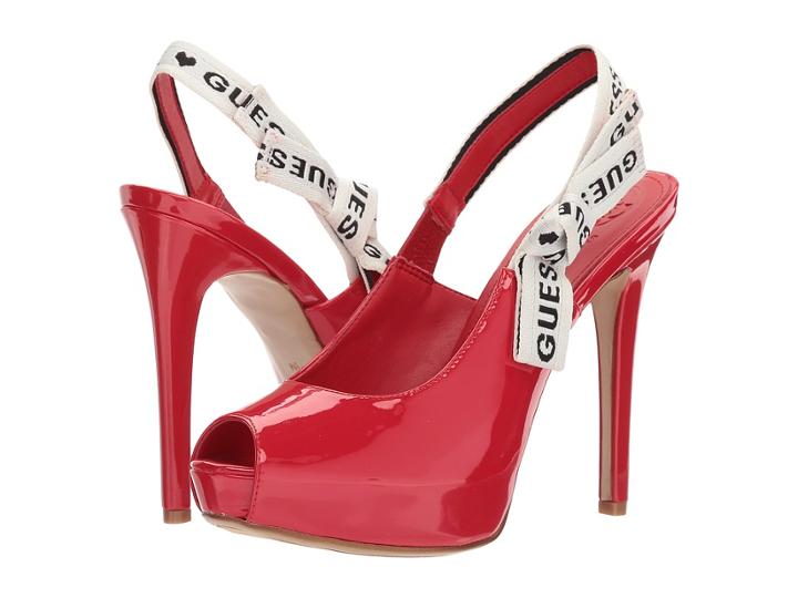 Guess Harlem (aurora/white Base/black Letters) High Heels
