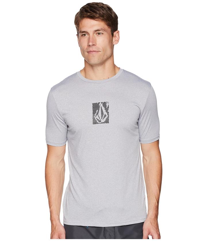 Volcom Lido Pixel Heather Lycra Short Sleeve (pewter) Men's Clothing
