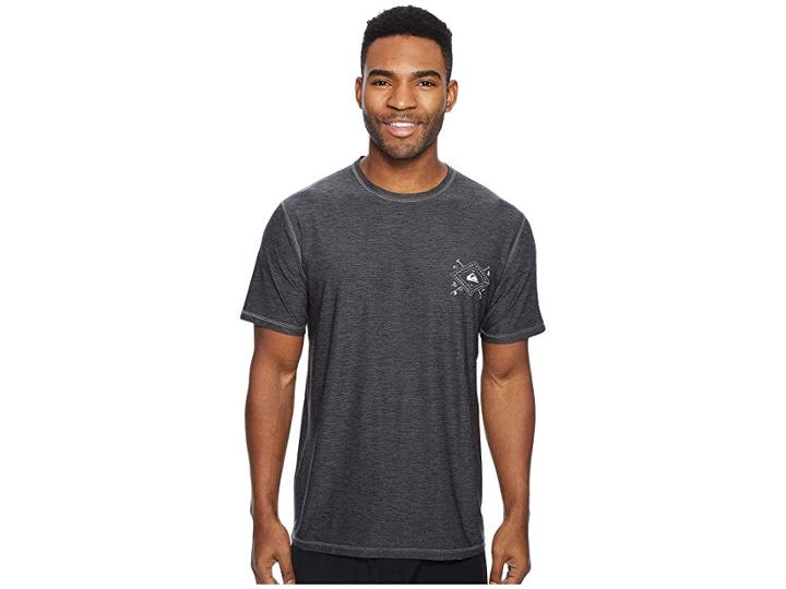 Quiksilver Waterman Water Marked Short Sleeve (charcoal Heather) Men's T Shirt