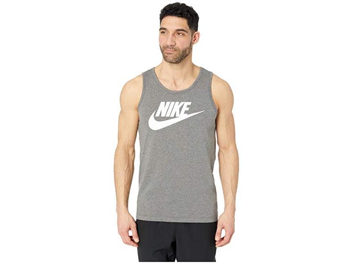 Nike Nsw Futura Icon Tank Top (charcoal Heather/white) Men's Sleeveless