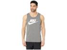 Nike Nsw Futura Icon Tank Top (charcoal Heather/white) Men's Sleeveless