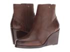 Frye Emma Wedge Short (brown Smooth Pull-up) Women's  Boots