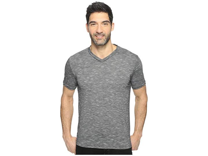 Perry Ellis Texture Slub V-neck Tee Shirt (black) Men's T Shirt