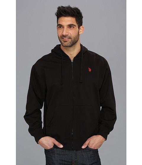 U.s. Polo Assn. Full Zip Long Sleeve Hoodie With Small Pony (black) Men's Sweatshirt