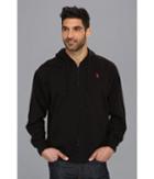 U.s. Polo Assn. Full Zip Long Sleeve Hoodie With Small Pony (black) Men's Sweatshirt
