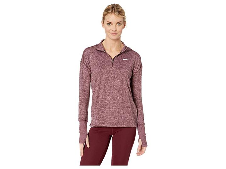 Nike Element 1/2 Zip Top (el Dorado/plum Dust/heather/reflective Silver) Women's Long Sleeve Pullover
