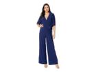 Taylor Shirt Tail Dolman Sleeve Solid Jumpsuit (navy) Women's Jumpsuit & Rompers One Piece
