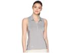 Adidas Golf Rangewear Sleeveless Polo (grey Three) Women's Sleeveless