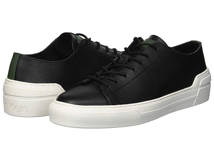 Calvin Klein Octavian (black Smooth Calf Leather) Men's Lace Up Casual Shoes