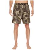 Versace Printed Beach Long Shorts (black/gold) Men's Swimwear