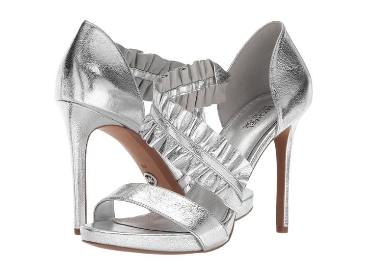 Michael Michael Kors Bella Platform (silver Metallic Nappa) High Heels