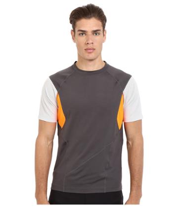 Spyder Strabo Short Sleeve Shirt (polar/cirrus/bright Orange) Men's Short Sleeve Pullover