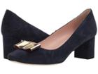 Kate Spade New York Dijon Bow (navy Nubuck) Women's 1-2 Inch Heel Shoes