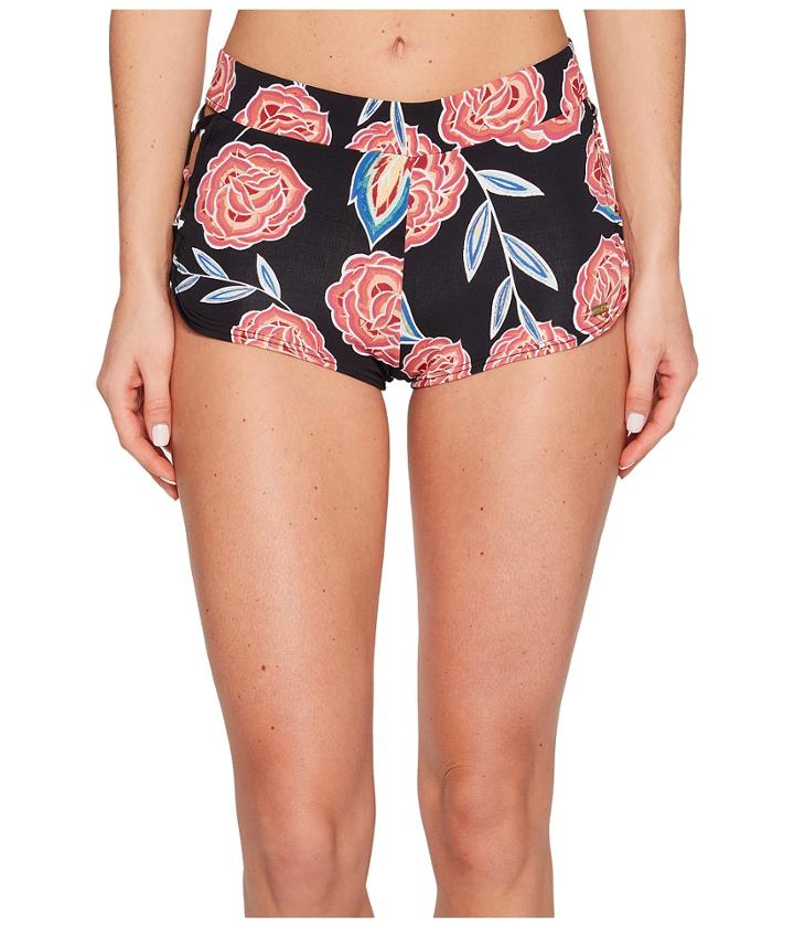 Roxy Softly Love 4 Boardshort (anthracite Mexican Roses) Women's Swimwear