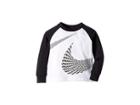 Nike Kids Gradient Stripe Swoosh Tee (toddler) (white) Boy's T Shirt
