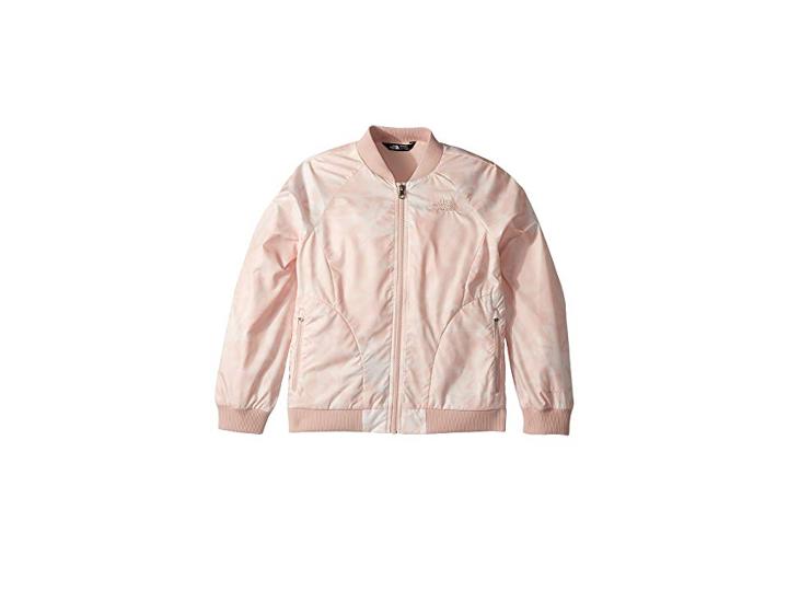 The North Face Kids Flurry Wind Bomber Jacket (little Kids/big Kids) (evening Sand Pink Lupine Print/tnf White (prior Season)) Girl's Coat