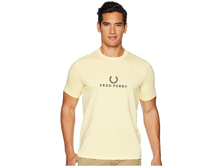 Fred Perry Embroidered T-shirt (soft Yellow) Men's T Shirt