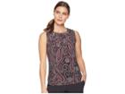 Tommy Hilfiger Paisley Bead Neck Knit (scarlet Multi) Women's Clothing