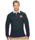 U.s. Polo Assn. Slim Fit Color Block Long Sleeve Pique Polo Shirt (classic Navy) Men's Long Sleeve Pullover
