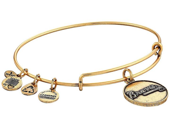 Alex And Ani Mlb(r) Atlanta Braves Charm Bangle (rafaelian Gold Finish) Bracelet