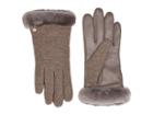 Ugg Short Italian Wool Blend Tech Gloves With Long Pile Sheepskin Trim (stormy Grey) Extreme Cold Weather Gloves