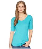 Royal Robbins Merinolux V-neck Tee (viridian Green) Women's T Shirt