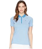 Lacoste Jersey Caviar Golf Performance Polo (medway/white/medway/navy Blue/medway) Women's Clothing