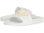 Dolce & Gabbana Rubberized Leather Dg Pool Slide (white) Women's Sandals