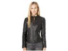 Marc New York By Andrew Marc Felicity 19 Feather Leather Moto Jacket (black) Women's Coat
