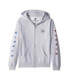 Vissla Kids Swellbow Full Zip Hooded Fleece (big Kids) (grey Heather) Boy's Sweatshirt