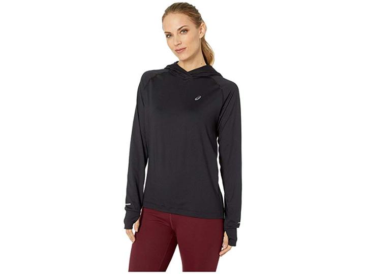 Asics Thermopolis(r) Long Sleeve Hoodie (performance Black) Women's Sweatshirt