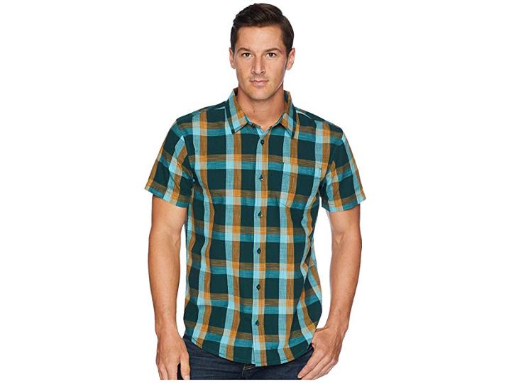 Prana Ecto Short Sleeve Shirt (highland Green) Men's Short Sleeve Button Up
