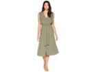 1.state Sleeveless Button Down Midi Dress With Ruffles (grassland) Women's Dress