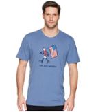 Life Is Good God Bless America Crusher Tee (heather Vintage Blue) Men's T Shirt