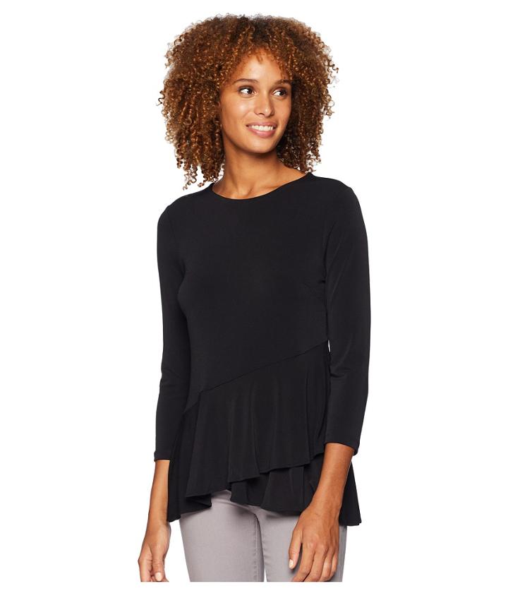 Eci Moss Crepe Top (black) Women's Clothing