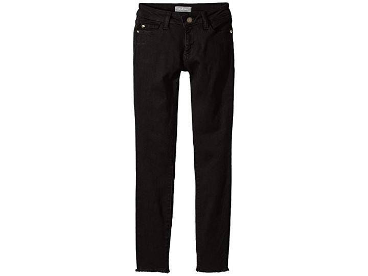 Dl1961 Kids Chloe Distressed Skinny With Raw Hem In Blackout (big Kids) (blackout) Girl's Jeans