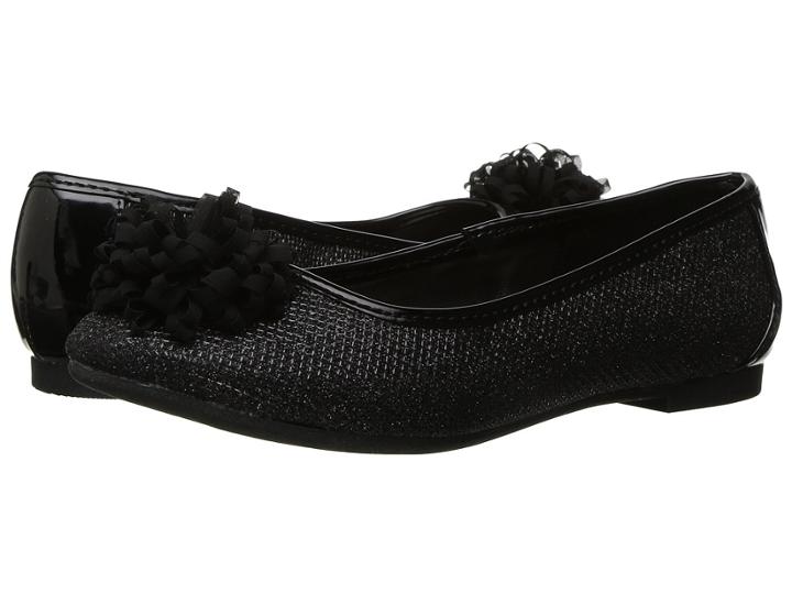 Nine West Kids Valeriah (little Kid/big Kid) (black Glitter) Girl's Shoes