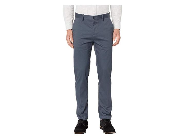 Perry Ellis Slim Fit Total Stretch Resist Spill Chino (cobalt Grey) Men's Casual Pants