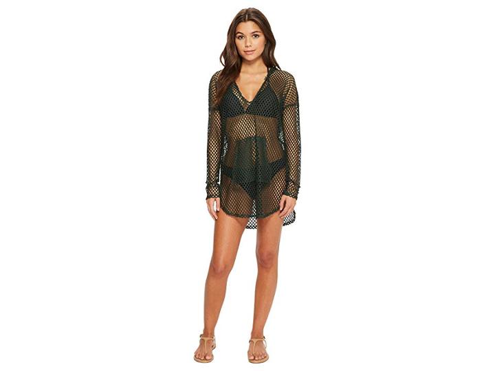 Green Dragon Nice Catch Baja Fishnet Hoodie (hunter) Women's Sweatshirt