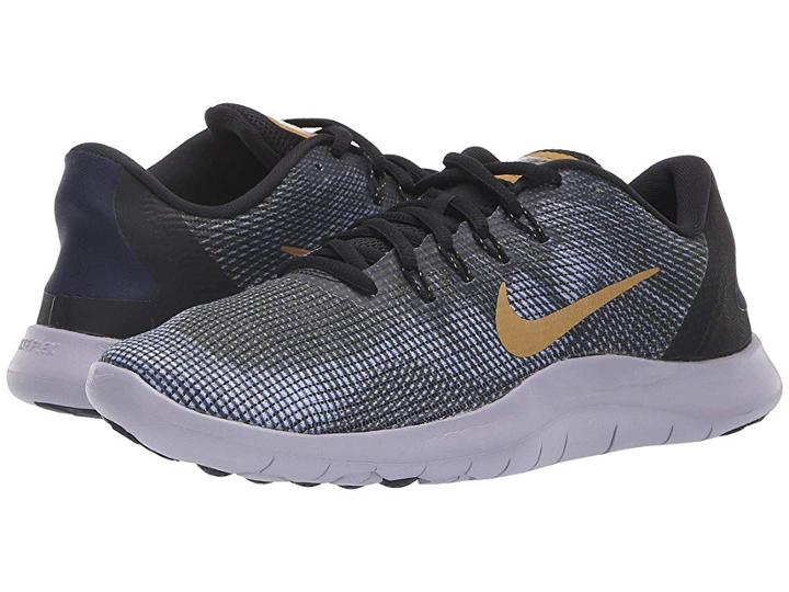 Nike Flex Rn 2018 (black/metallic Gold/obsidian) Women's Running Shoes